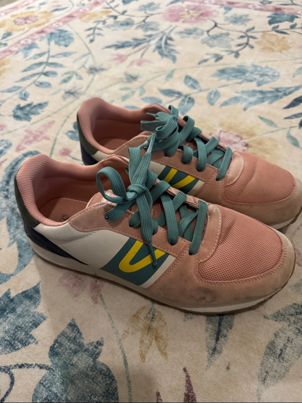 Tretorn Pink and Teal Accent Women's Sneakers